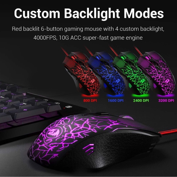 Redragon S107 Gaming Essentials 3-in-1 Set Keyboard/Mouse/Mouse new sealed - Picture 6 of 9